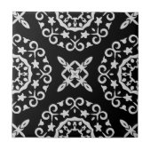 Klassiek elegant barokzwart en wit tegeltje (Voorkant)