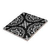 Klassiek elegant barokzwart en wit tegeltje (Zijkant)