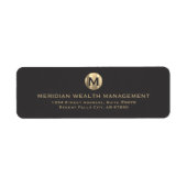 Klassiek Elegant Bedrijfs Monogram Terugkeeradres Etiket (Voorkant)