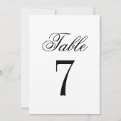 Klassiek Elegant Black White Wedtable Table Number Kaart (Achterkant)