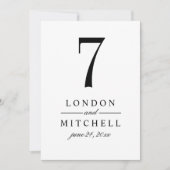 Klassiek Elegant Black White Wedtable Table Number Kaart (Voorkant)