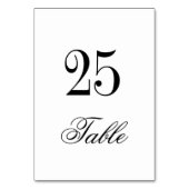 Klassiek Elegant Black White Wedtable Table Number Kaart (Voorkant)