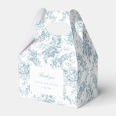 Klassiek Elegant Blauw en Wit Bloementoilet Bedankdoosjes (Voorkant Zijde)