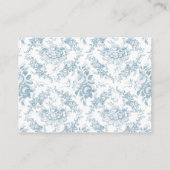 Klassiek Elegant Blauw en Wit Bloementoilet Informatiekaartje (Achterkant)