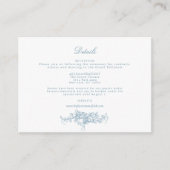 Klassiek Elegant Blauw en Wit Bloementoilet Informatiekaartje (Voorkant)