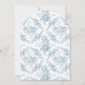 Klassiek Elegant Blauw en Wit Bloementoilet Kaart (Achterkant)
