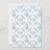Klassiek Elegant Blauw en Wit Bloementoilet Kaart (Achterkant)