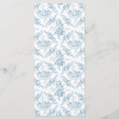 Klassiek Elegant Blauw en Wit Bloementoilet Menu (Achterkant)