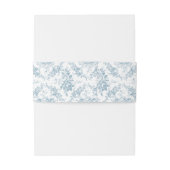 Klassiek Elegant Blauw en Wit Bloemmotief Toile Uitnodigingen Wikkel (Achterkant Voorbeeld)