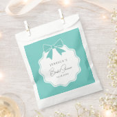 Klassiek Elegant Blauwgroen Blue Bow Ribbon Vrijge Bedankzakje (Geknipt)