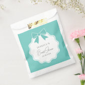 Klassiek Elegant Blauwgroen Blue Bow Ribbon Vrijge Bedankzakje (Gezegeld)