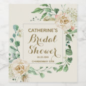 Klassiek  Elegant Bloemen Vrijgezellenfeest Wijn Etiket (Enkel label)