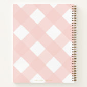 Klassiek Elegant Blush Roze Gingham Koppels Recept Notitieboek (Achterkant)