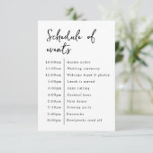 Klassiek Elegant Bruiloft Schema van Evenementen Informatiekaartje (Staand voorkant)