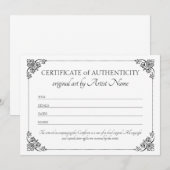 Klassiek Elegant Certificaat van Echtheid Bedankkaart (Voorkant / Achterkant)