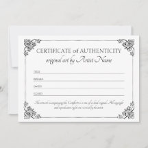 Klassiek Elegant Certificaat van Echtheid