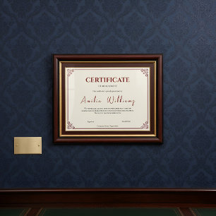 Klassiek Elegant Certificaat van Prestatie Antiek