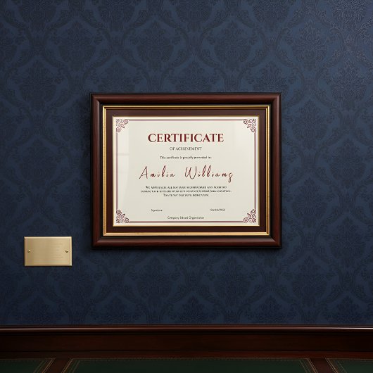 Klassiek Elegant Certificaat van Prestatie Antiek