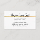 Klassiek Elegant Chic Modern Nepgoud Luxe Op Maat Visitekaartje (Achterkant)