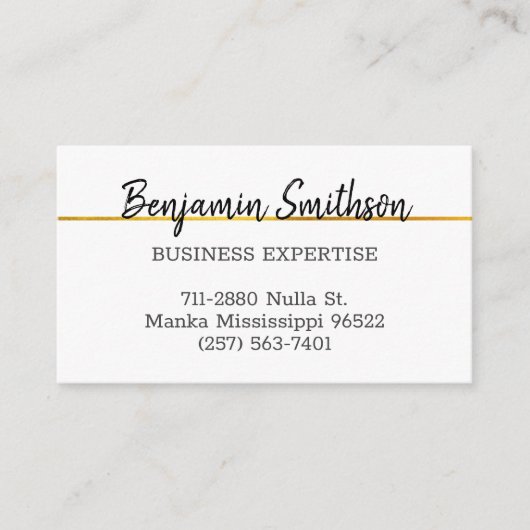 Klassiek Elegant Chic Modern Nepgoud Luxe Op Maat Visitekaartje (Voorkant)