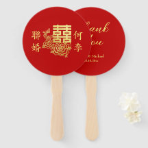Klassiek elegant Chinees trouwlogo bloemrijk rood