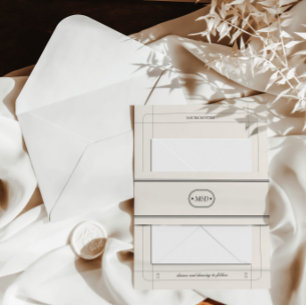 Klassiek Elegant Chique Licht Grijs Bruiloft Monog Uitnodigingen Wikkel