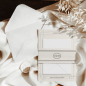 Klassiek Elegant Chique Licht Grijs Bruiloft Monog Uitnodigingen Wikkel