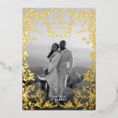 Klassiek Elegant Crest Save the Date Gold Folie Uitnodiging (Voorkant)