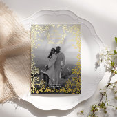 Klassiek Elegant Crest Save the Date Gold Folie Uitnodiging