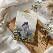 Klassiek Elegant Crest Save the Date Gold Folie Uitnodiging