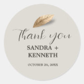 Klassiek & Elegant Dank je wel Ronde Sticker (Voorkant)