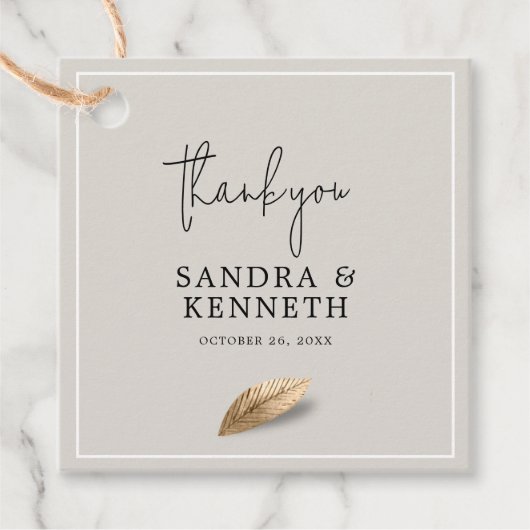 Klassiek & Elegant Dank u Bruiloft Bedankjes Labels (Voorkant)