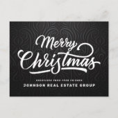 Klassiek elegant donkerduister patroon feestdagenkaart (Voorkant)