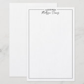 Klassiek Elegant een noot van zwart-wit Briefpapier (Voorkant / Achterkant)