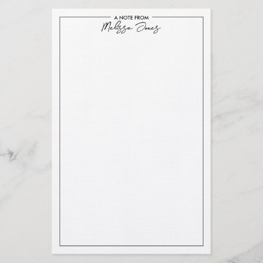 Klassiek Elegant een noot van zwart-wit Briefpapier (Voorkant)