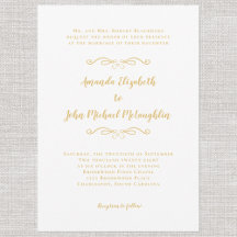 Klassiek Elegant Eenvoudig Formeel Goud Witte Brui