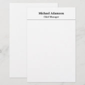 Klassiek Elegant Eenvoudig Minimalistisch Briefpapier (Voorkant / Achterkant)