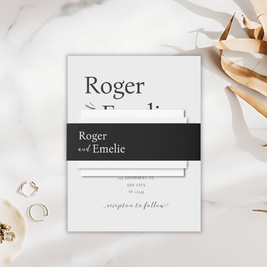 Klassiek Elegant Eenvoudig Script Uitnodigingen Wikkel