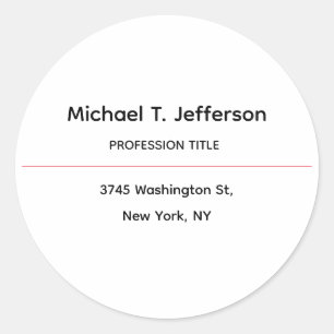 Klassiek Elegant Eenvoudig Wit Ronde Sticker