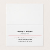 Klassiek Elegant Eenvoudig Wit Visitekaartje (Buitenkant ongevouwen)