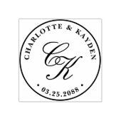 Klassiek Elegant Entwine Script Bruiloft Monogram Rubberstempel (Afrduk)
