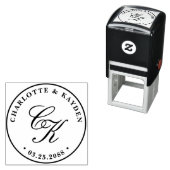 Klassiek Elegant Entwine Script Bruiloft Monogram Zelfinktende Stempel (In situ)