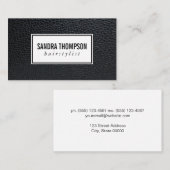 Klassiek elegant faux-leder visitekaartje (Voorkant / Achterkant)