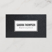 Klassiek elegant faux-leder visitekaartje (Voorkant)