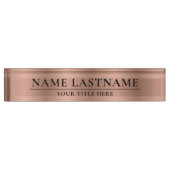 Klassiek Elegant Faux Roos Gold Blush Pink Naambordje (Voorkant)