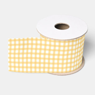 Klassiek elegant geel Gingham patroon Grosgrain Lint