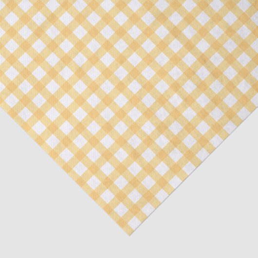 Klassiek elegant geel Gingham patroon Tissuepapier (Detail)