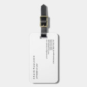 Klassiek Elegant Gewoon Professioneel Visitekaartj Bagagelabel (Voorkant verticaal)