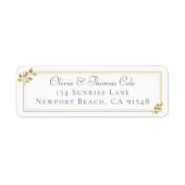 Klassiek Elegant Gold Eucalyptus Weddenschap Etiket (Voorkant)