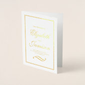 Klassiek Elegant Gold Foil Wedding Programme Folie Kaarten (Voorkant)